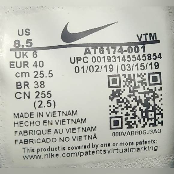 Nike Air Max 270 React Optical Black/Gray Running Shoes Size 8.5 - Picture 8 of 8